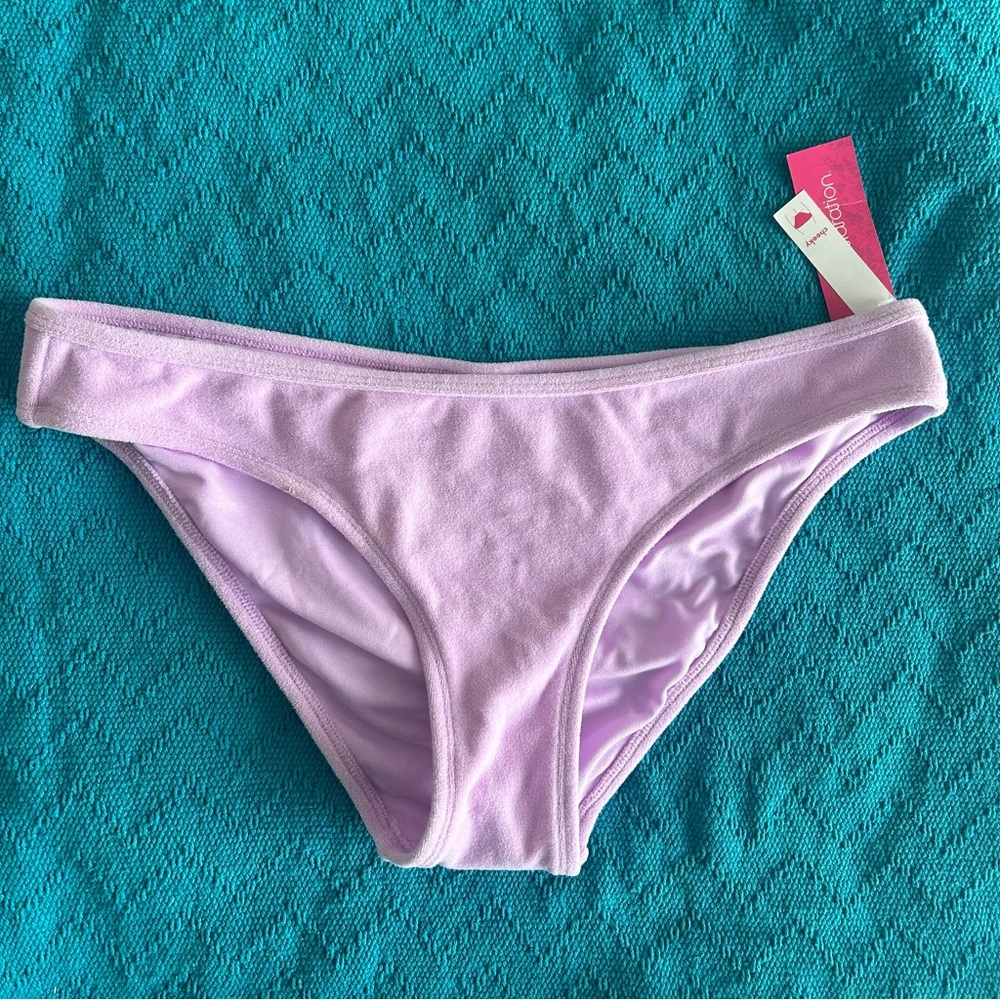 Violet Terrycloth Cheeky Bikini Bottoms Large
